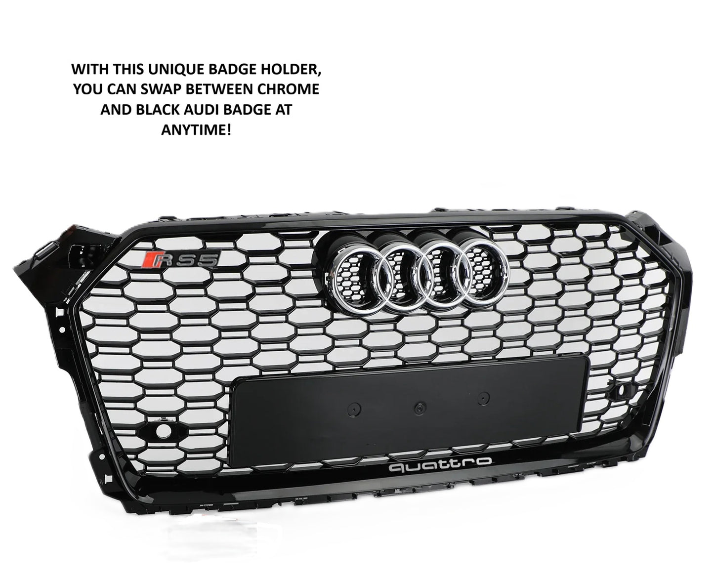 Audi A5 S5 B9 Honeycomb Quattro Grille |2016-2020 | Black Edition RS5 Style