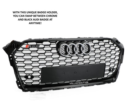 Audi A5 S5 B9 Honeycomb Quattro Grille |2016-2020 | Black Edition RS5 Style