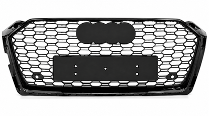 Audi A5 S5 B9 Honeycomb Quattro Front Grille | 2017-2019 | Gloss Black RS5 Style