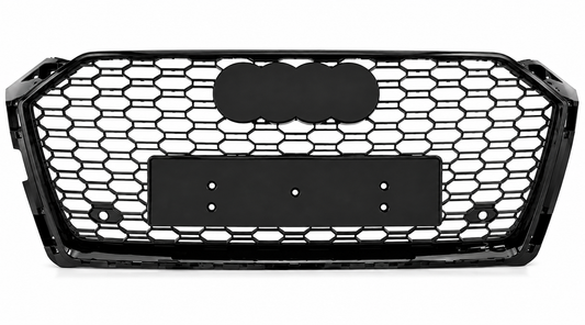 Audi A5 S5 B9 Honeycomb Quattro Front Grille | 2017-2019 | Gloss Black RS5 Style