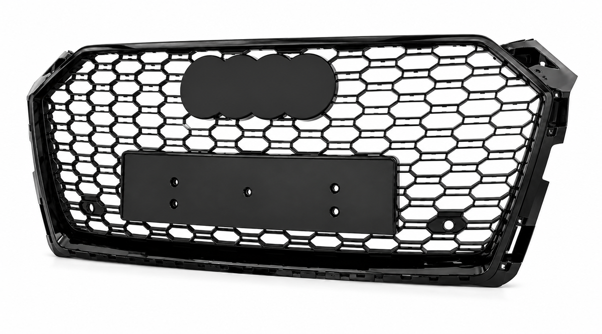 Audi A5 S5 B9 Honeycomb Quattro Front Grille | 2017-2019 | Gloss Black RS5 Style