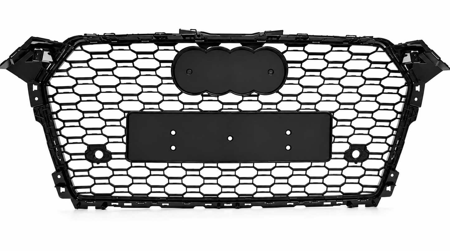 Audi A5 S5 B9 Honeycomb Quattro Front Grille | 2017-2019 | Gloss Black RS5 Style