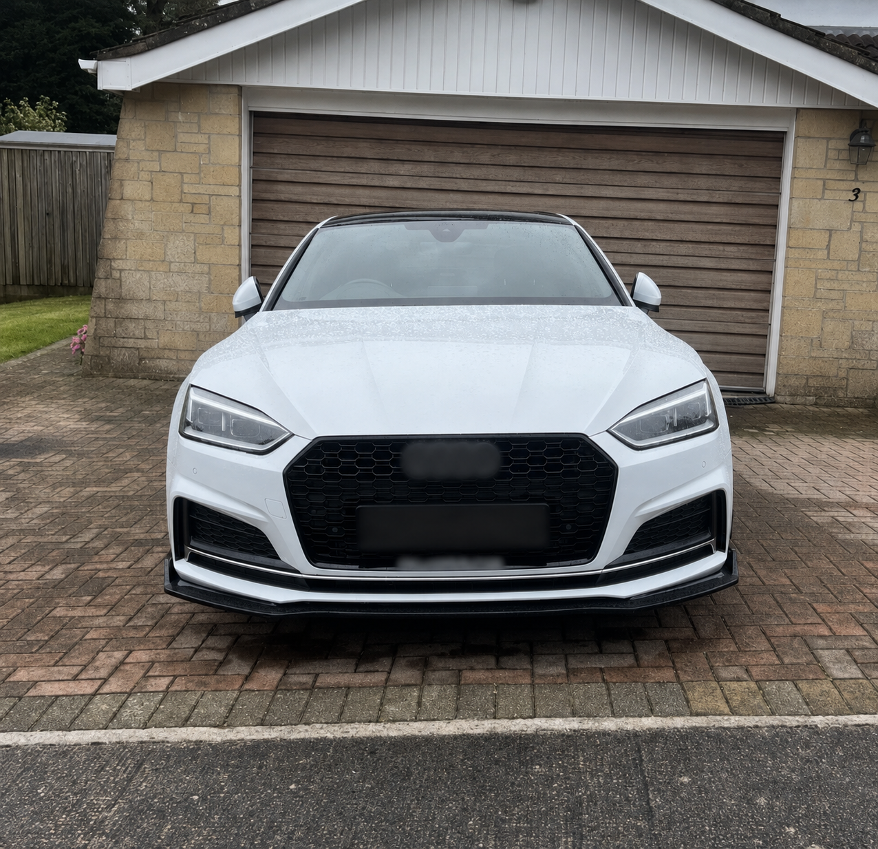 Audi A5 S5 B9 Honeycomb Quattro Front Grille | 2017-2019 | Gloss Black RS5 Style