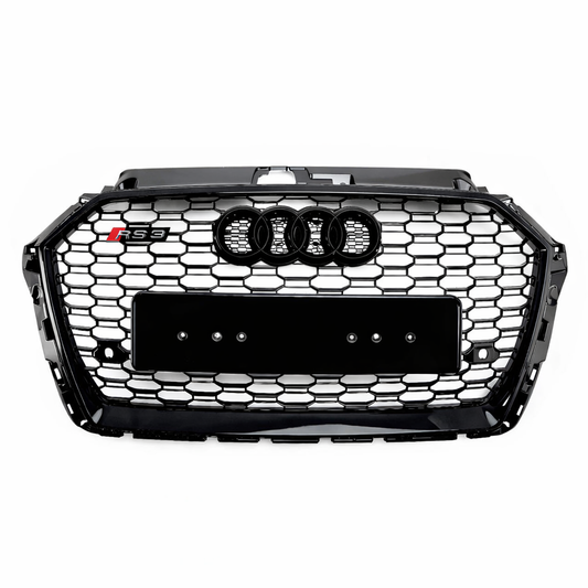 Audi A3 S3 8V Honeycomb Quattro Grille 2017-2020 | Facelift RS3 Style Black Edition