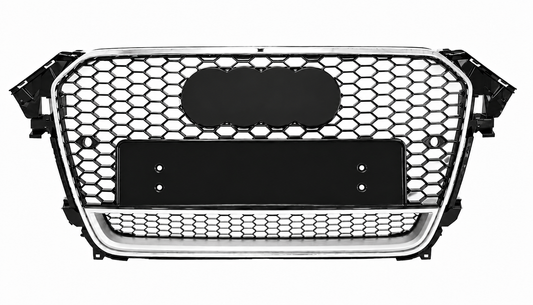 Audi A4 S4 B8.5 Silver Rare Honeycomb Front Grille | 2012-2016 | Chrome RS4 Style