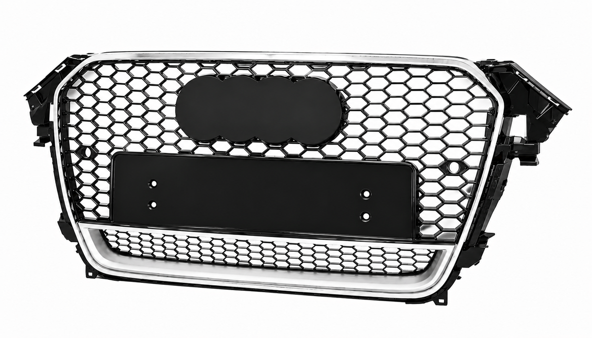 Audi A4 S4 B8.5 Silver Rare Honeycomb Front Grille | 2012-2016 | Chrome RS4 Style