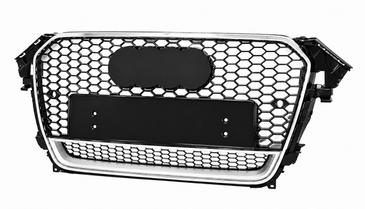 Audi A4 S4 B8.5 Silver Rare Honeycomb Front Grille | 2012-2016 | Chrome RS4 Style