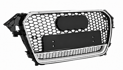 Audi A4 S4 B8.5 Silver Rare Honeycomb Front Grille | 2012-2016 | Chrome RS4 Style
