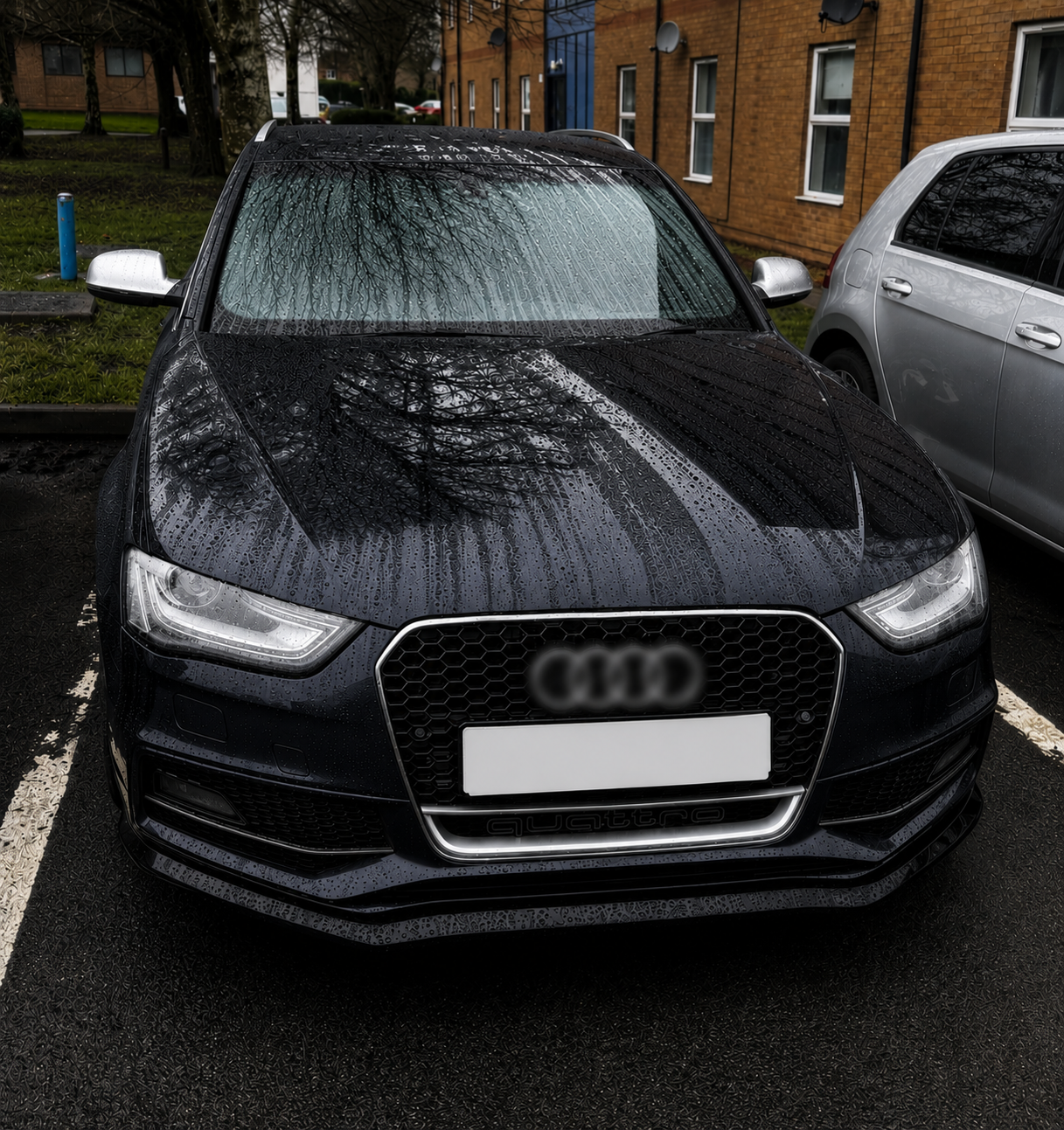 Audi A4 S4 B8.5 Silver Rare Honeycomb Front Grille | 2012-2016 | Chrome RS4 Style