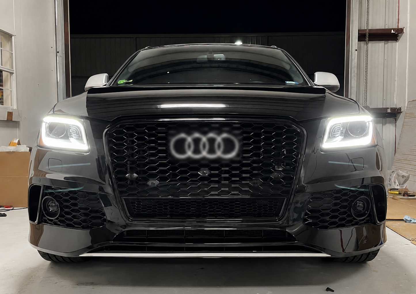 Audi Q5 SQ5 8.5R Honeycomb Quattro Grille | 2013- 2017 | Black Edition Grill Facelift