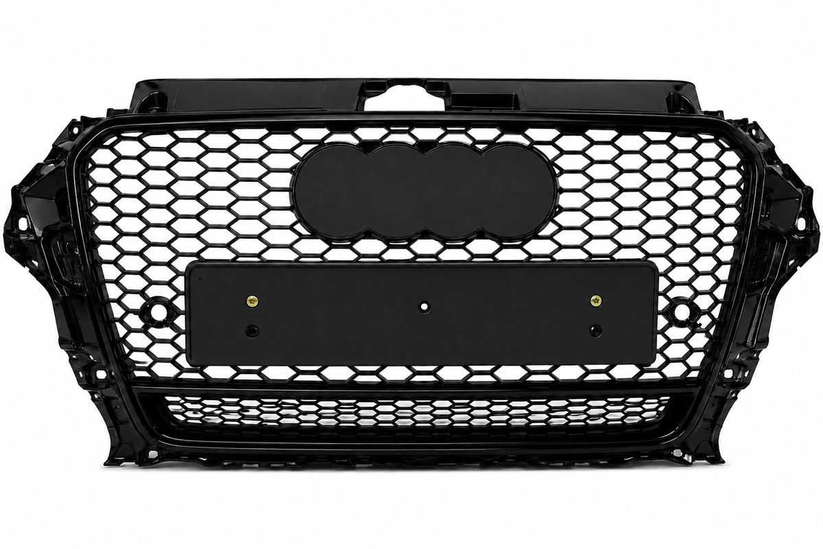 Audi A3 S3 8V Front Honeycomb Quattro Grille| 2013-2016 | RS3 Style Gloss Black