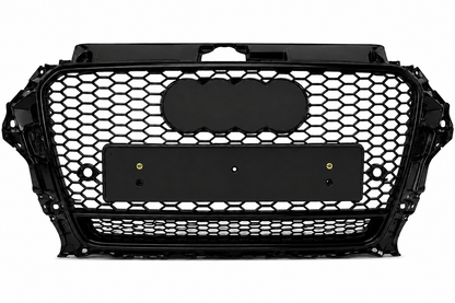 Audi A3 S3 8V Front Honeycomb Quattro Grille| 2013-2016 | RS3 Style Gloss Black