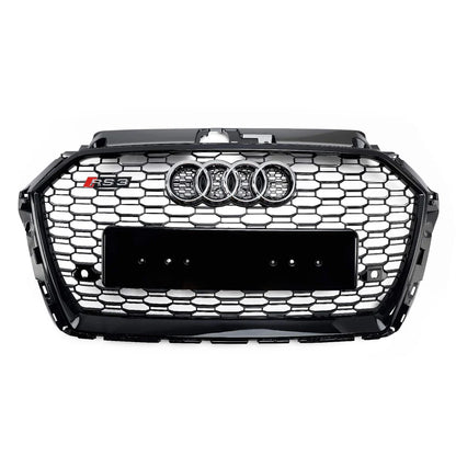 Audi A3 S3 8V Honeycomb Quattro Grille 2017-2020 | Facelift RS3 Style Black Edition