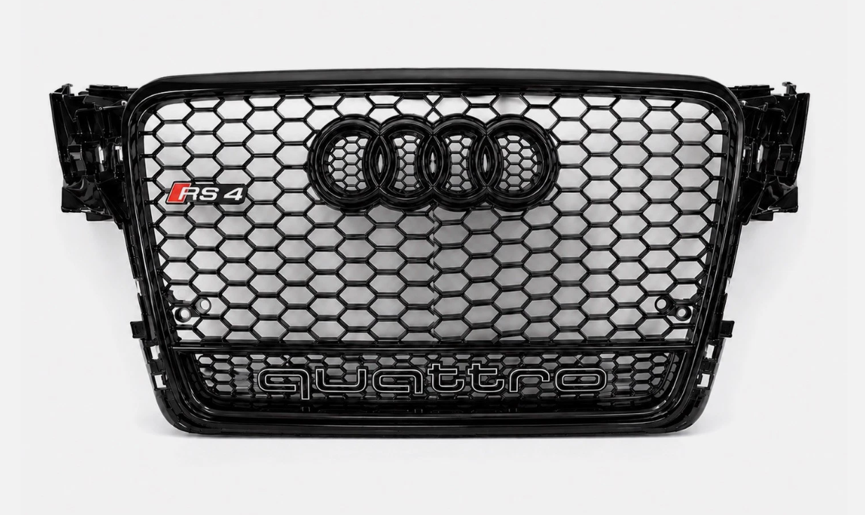 Audi A4 S4 B8 Honeycomb Quattro Grille |2009-2012 | Black Edition B8 RS4 Style Grill