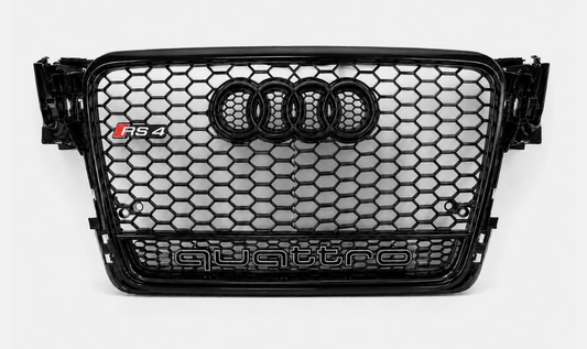 Audi A4 S4 B8 Honeycomb Quattro Grille |2009-2012 | Black Edition B8 RS4 Style Grill